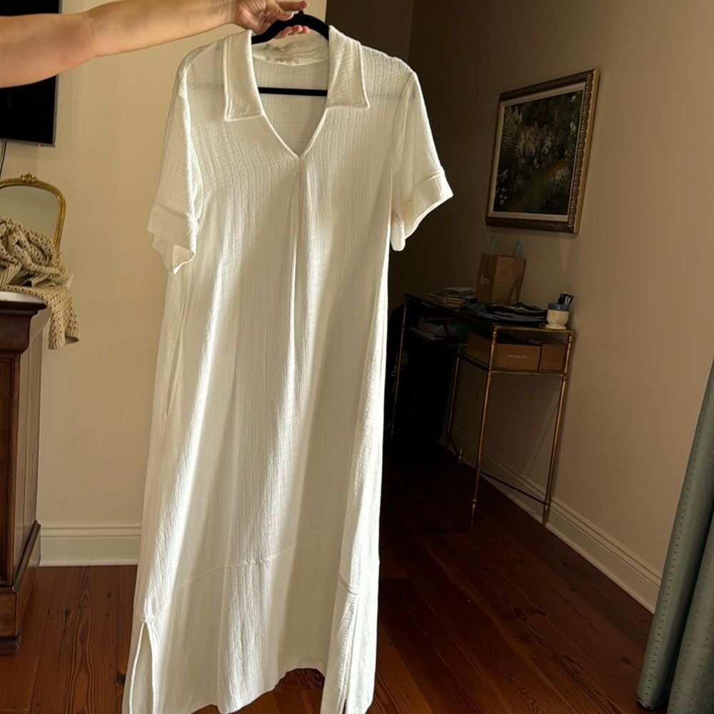P Cill size small maxi dress white with pockets